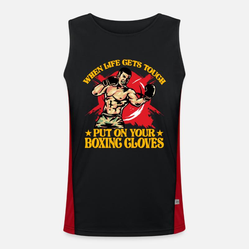 Wenn das Leben hart wird, ziehen Sie Ihre Boxhandschuhe an Funktionelles Kontrast-Tank Top für Männer 