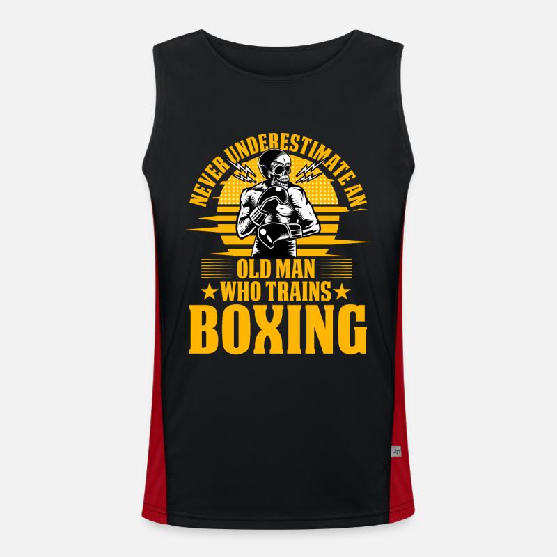 Unterschätzen Sie niemals einen alten Mann, der Boxen trainiert Funktionelles Kontrast-Tank Top für Männer 