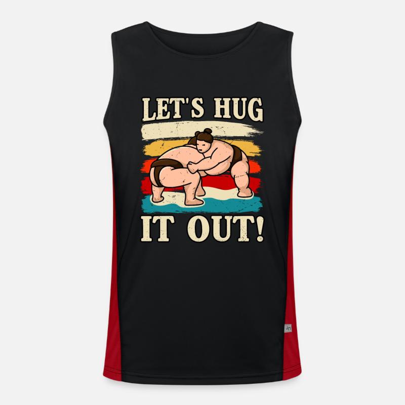 Let's hug it out Sumo - Men's Functional Contrast Tank Top  - black/red