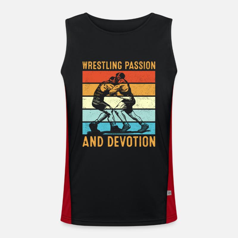 Wrestling passion and devotion Men's Functional Contrast Tank Top 