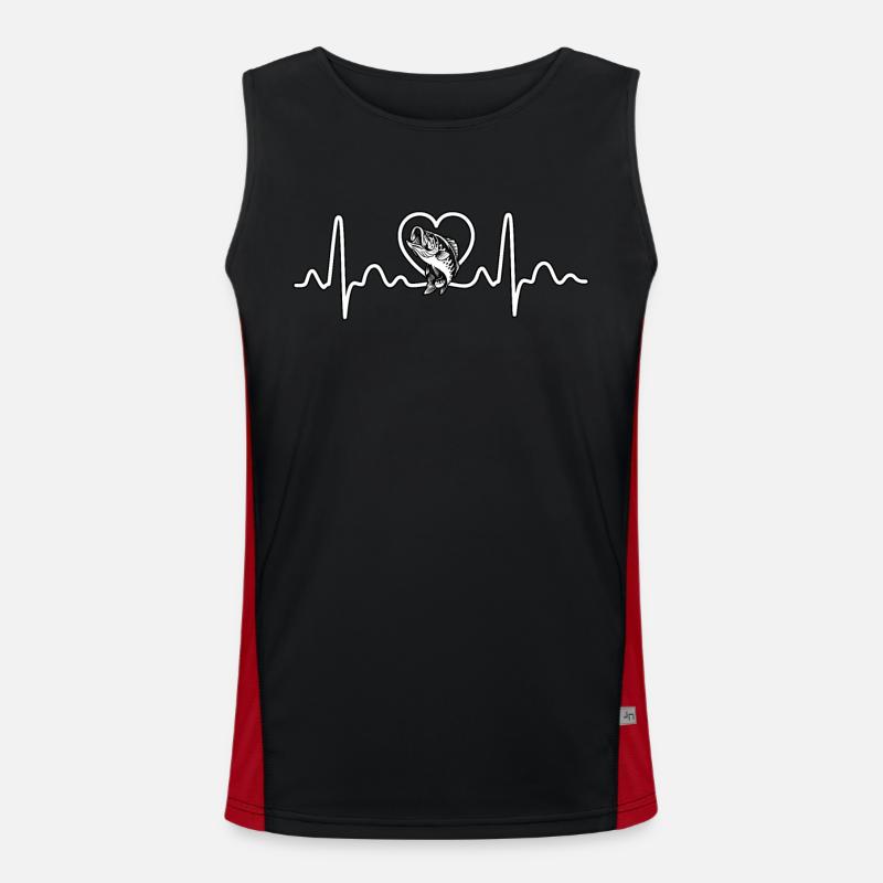 Barschfisch Herzschlag Funktionelles Kontrast-Tank Top für Männer 