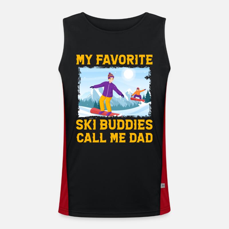 Mes copains de ski préférés m’appellent papa Débardeur respirant contrasté Homme 
