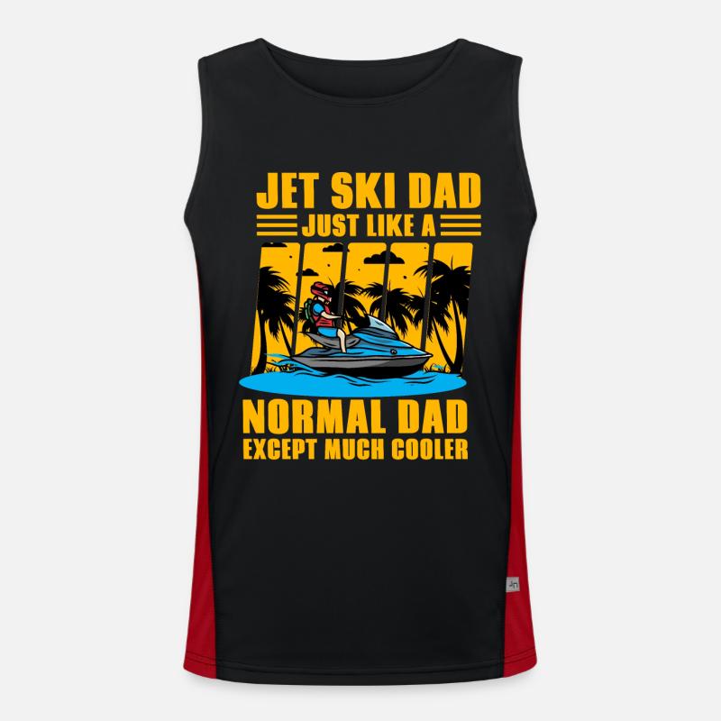 Jet Ski Dad just like a normal Dad except much Men's Functional Contrast Tank Top 