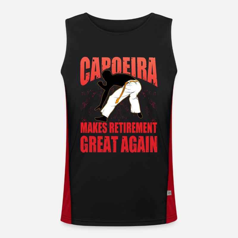 Capoeira makes retirement great again - Men's Functional Contrast Tank Top - black/red