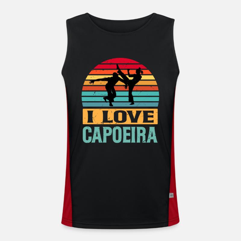 Ich liebe Capoeira Funktionelles Kontrast-Tank Top für Männer 