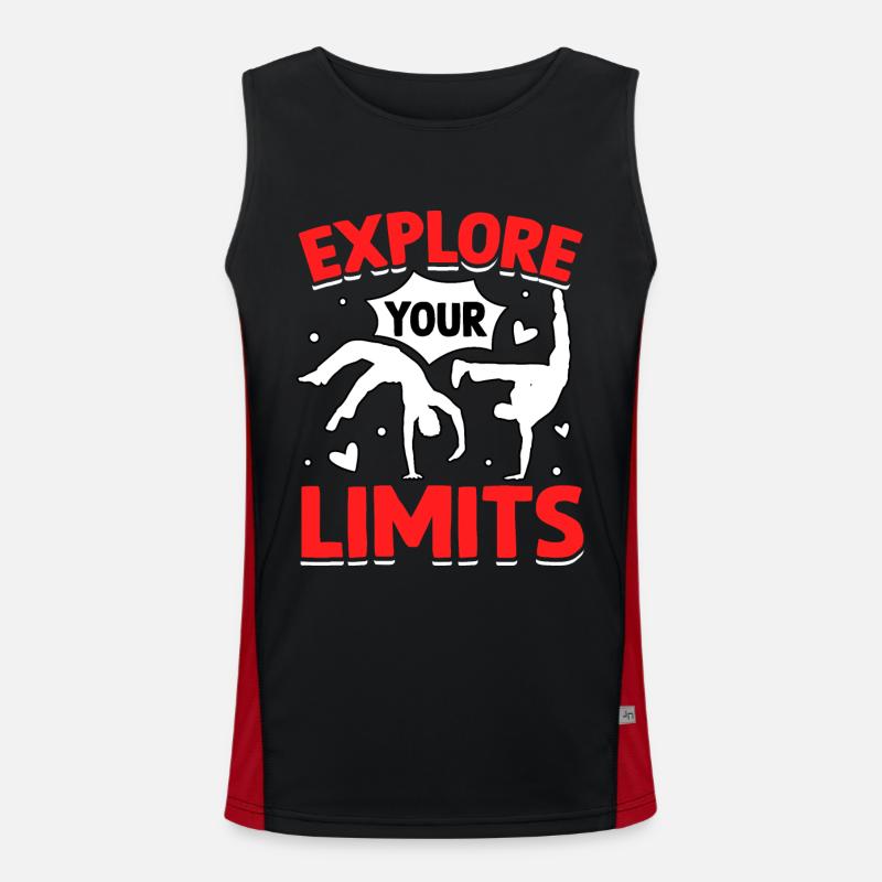 Explore your Limits - Men's Functional Contrast Tank Top  - black/red