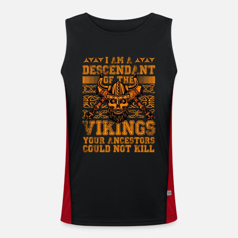 Ich bin ein Nachkomme der Wikinger, eurer Vorfahren Funktionelles Kontrast-Tank Top für Männer 