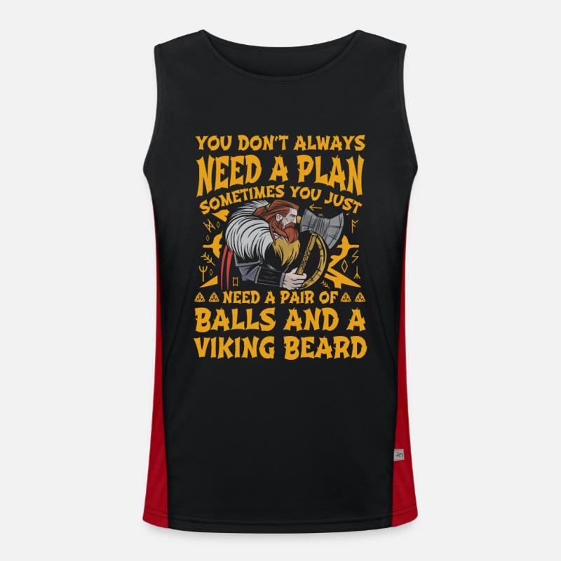 Sie brauchen nicht immer einen Plan Viking Zitat Funktionelles Kontrast-Tank Top für Männer 