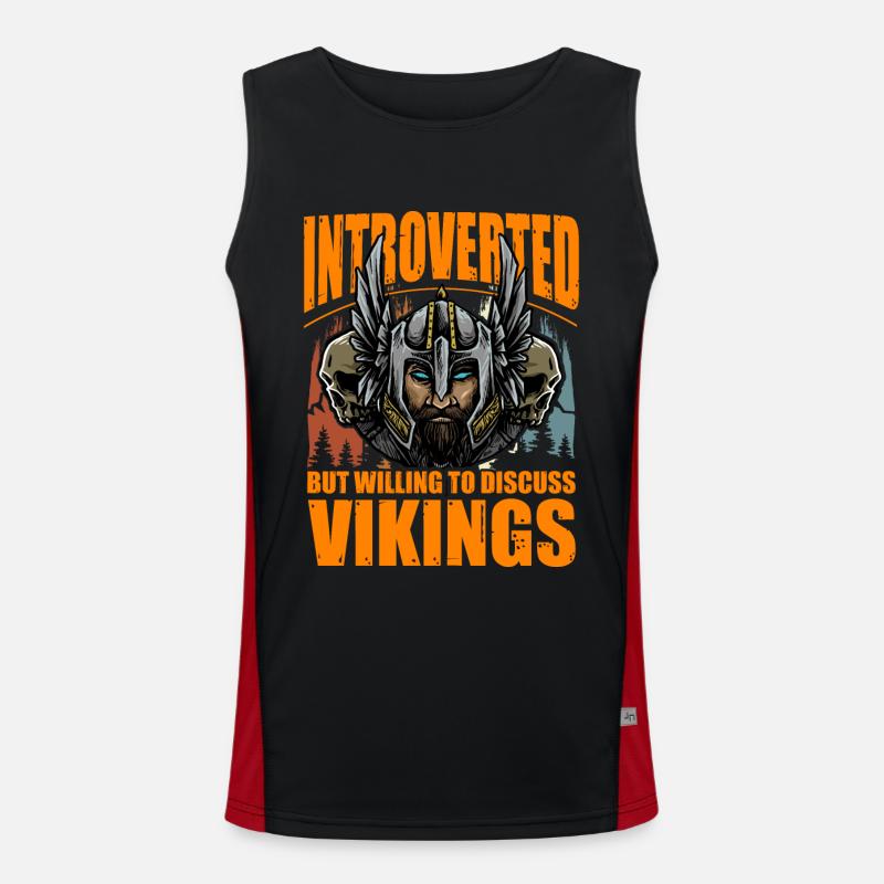 Introvertiert, aber bereit, über Wikinger zu diskutieren Funktionelles Kontrast-Tank Top für Männer 