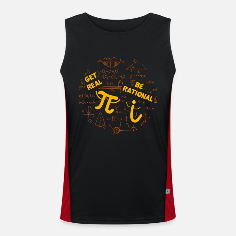 Math Humor – Pi vs. Imaginary Number Men's Functional Contrast Tank Top 
