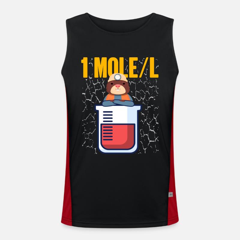 Mole - Men's Functional Contrast Tank Top  - black/red