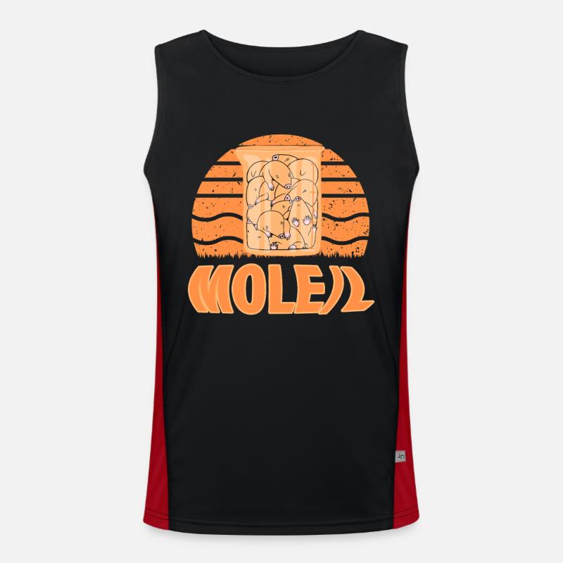 Mole - Men's Functional Contrast Tank Top  - black/red