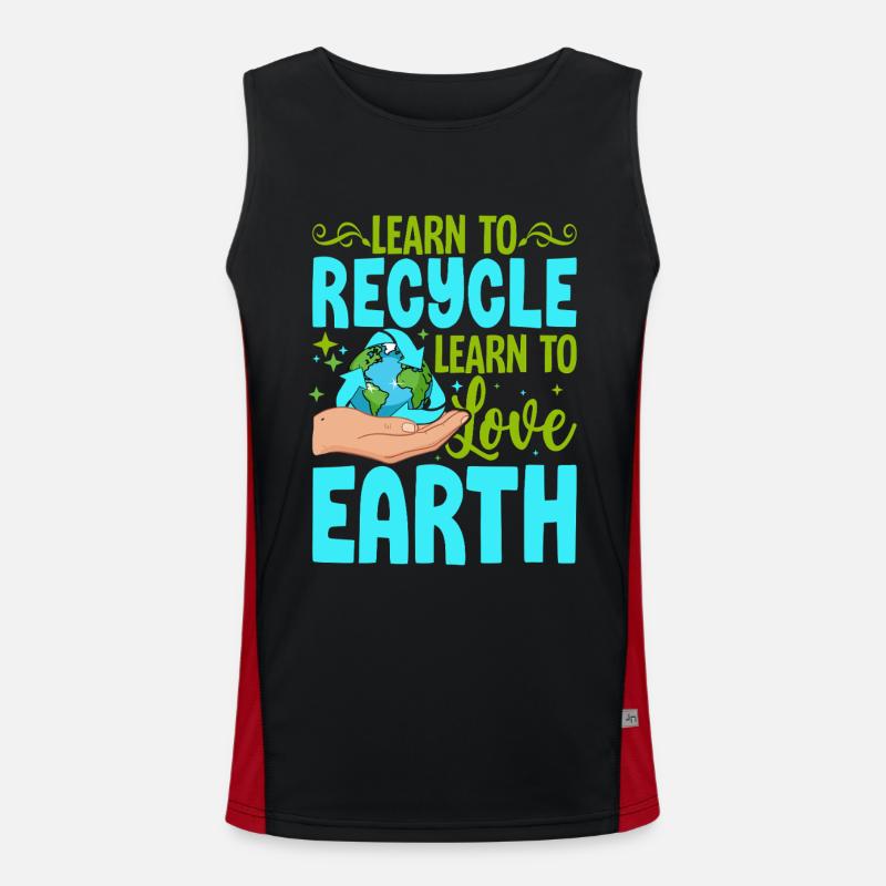 Apprendre à recycler Apprendre à aimer la Terre Débardeur respirant contrasté Homme 