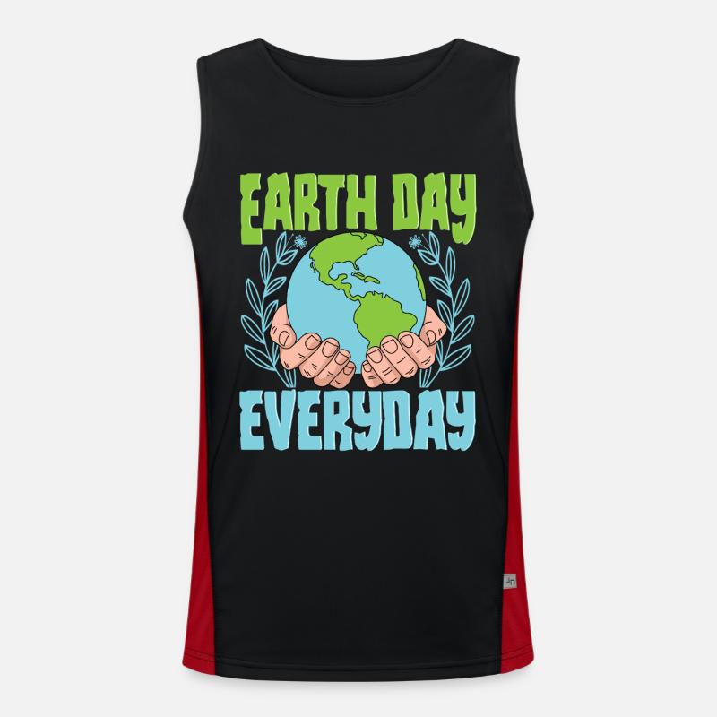 Tag der Erde jeden Tag Funktionelles Kontrast-Tank Top für Männer 