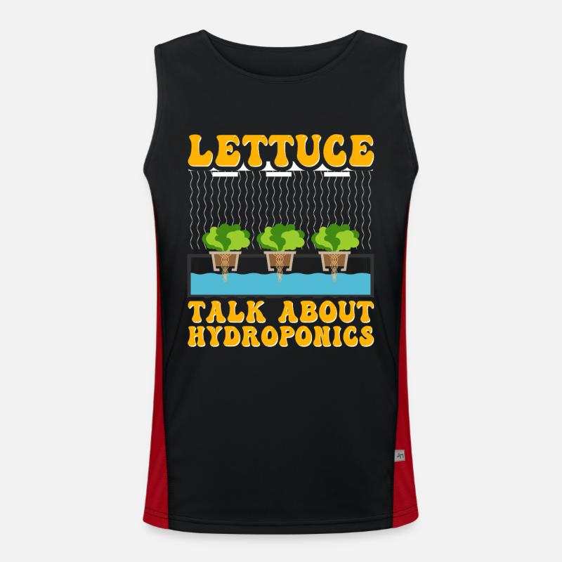 Lettuce talk about Hydroponics - Men's Functional Contrast Tank Top  - black/red