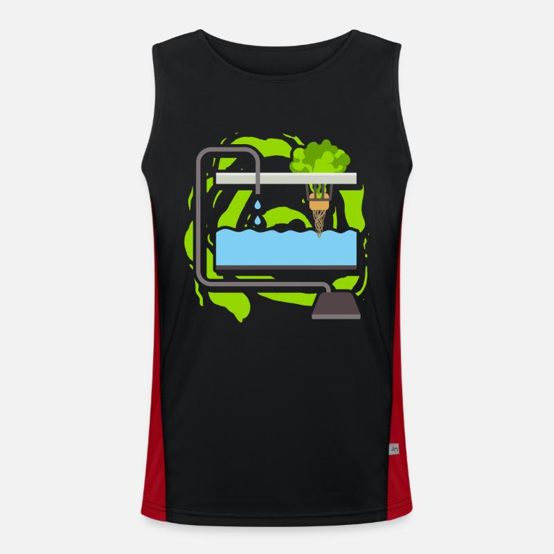 Hydroponics - Men's Functional Contrast Tank Top  - black/red