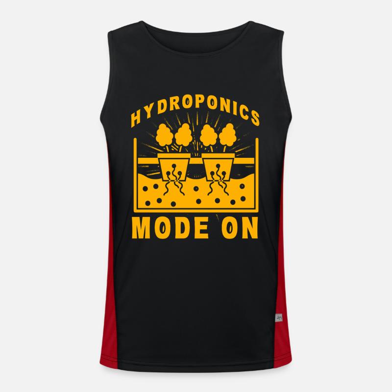 Hydroponics Mode On - Men's Functional Contrast Tank Top  - black/red