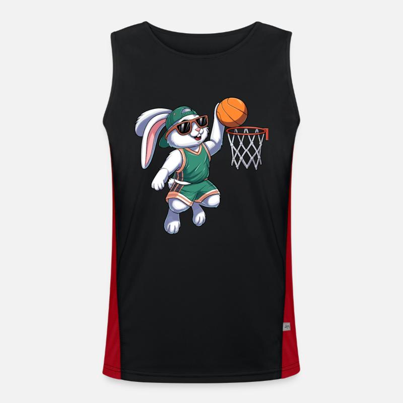 Basket Bunny Easter Men's Functional Contrast Tank Top 
