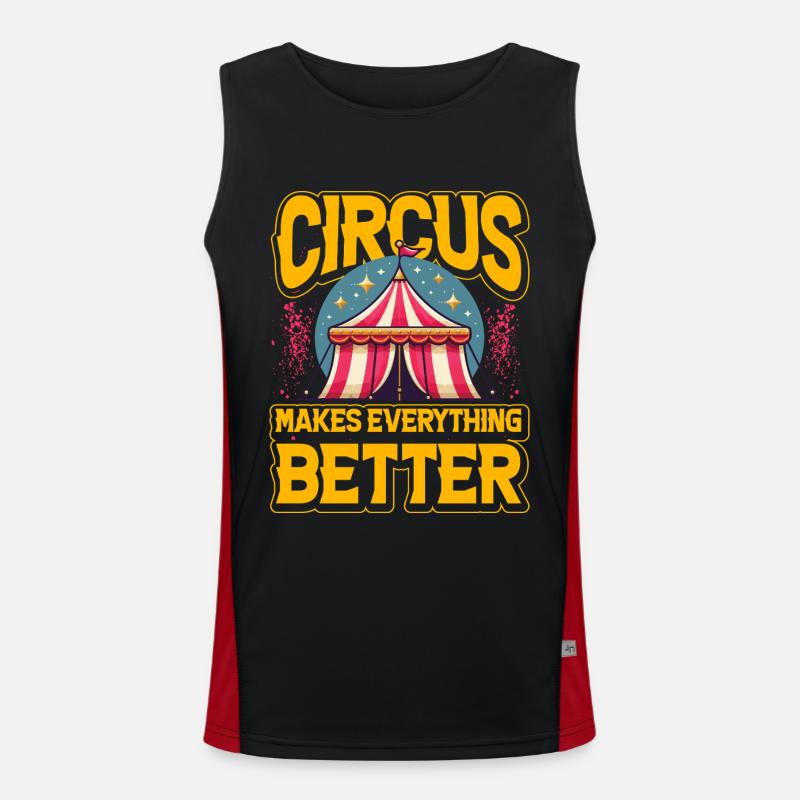 Circus makes everything better - Men's Functional Contrast Tank Top  - black/red