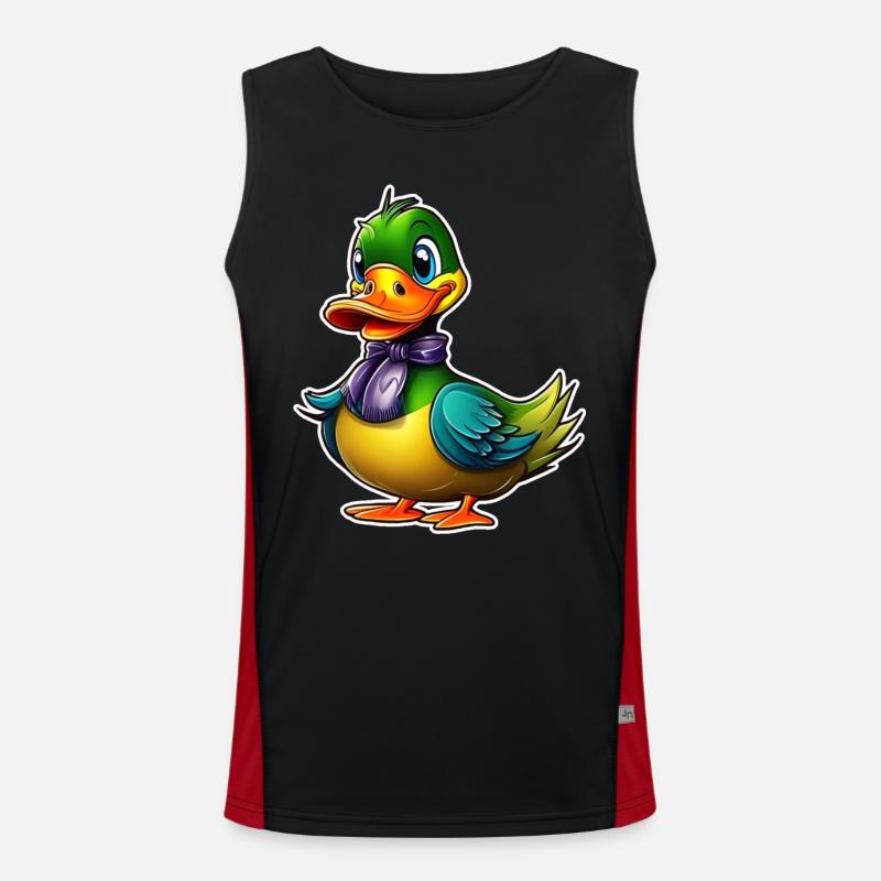 Funny Colorful Duck Men's Functional Contrast Tank Top 