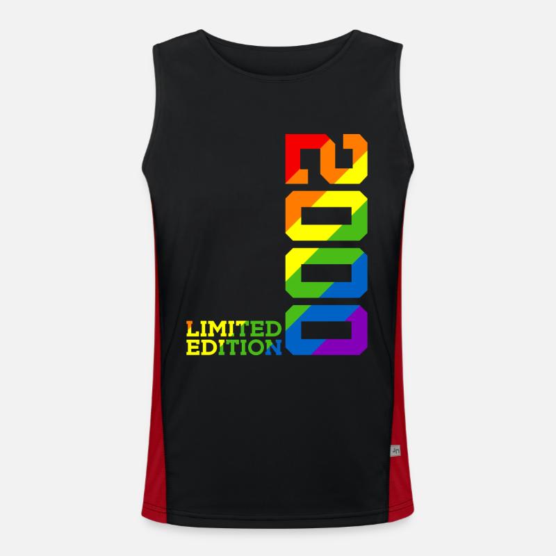 LGBTQ 2000 ARC-EN-CIEL QUEER 25E ANNIVERSAIRE PRIDE Débardeur respirant contrasté Homme 