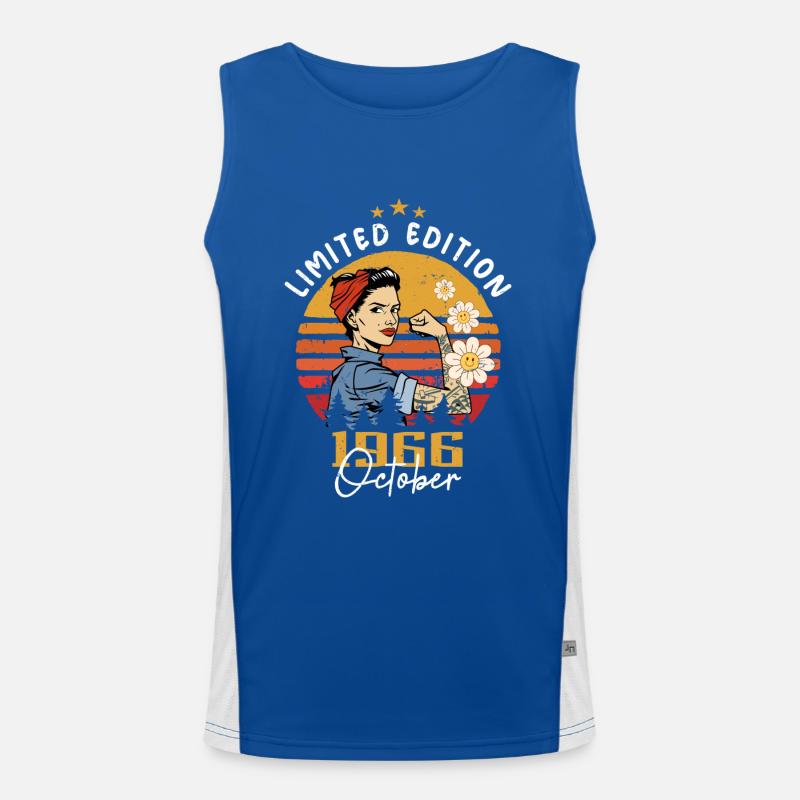 Oktober 1966 geboren | October 1966 Funktionelles Kontrast-Tank Top für Männer 