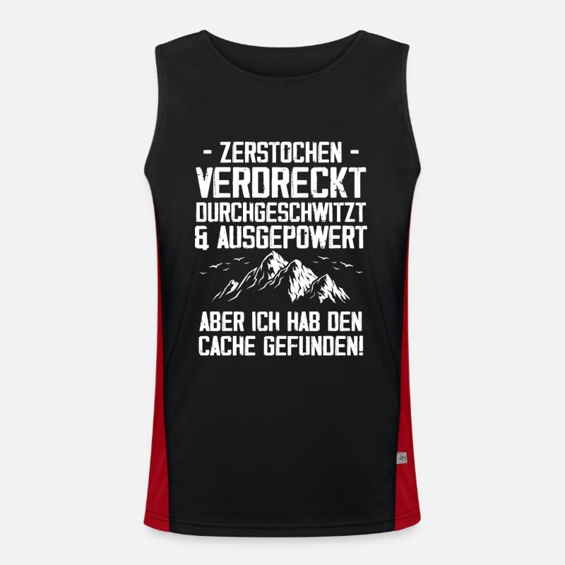Gecache Geocaching Hobby Cache Funktionelles Kontrast-Tank Top für Männer 