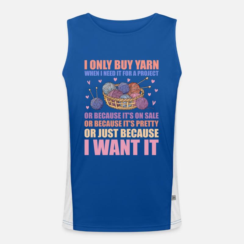 Only Buy Yarn When I Need It For Project Knitting Débardeur respirant contrasté Homme 