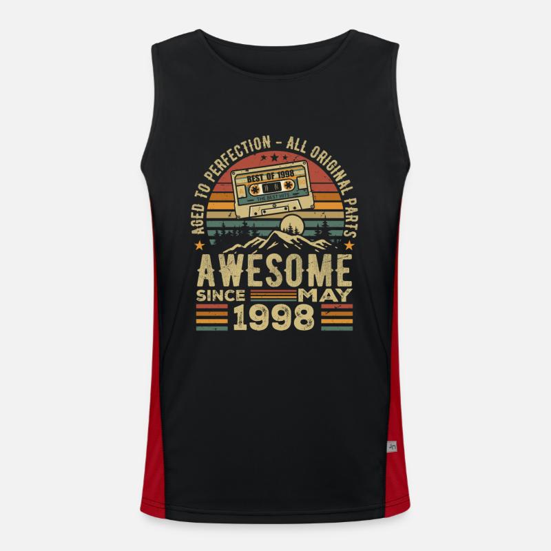 May 1998 Birthday May 1998 Retro Gift Men's Functional Contrast Tank Top 