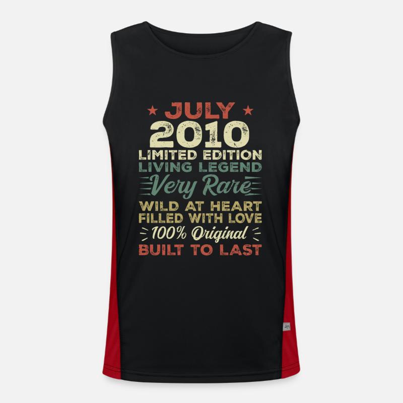 Geschenk Juli 2010 Jubiläum Juli 2010 Geburtstag Funktionelles Kontrast-Tank Top für Männer 
