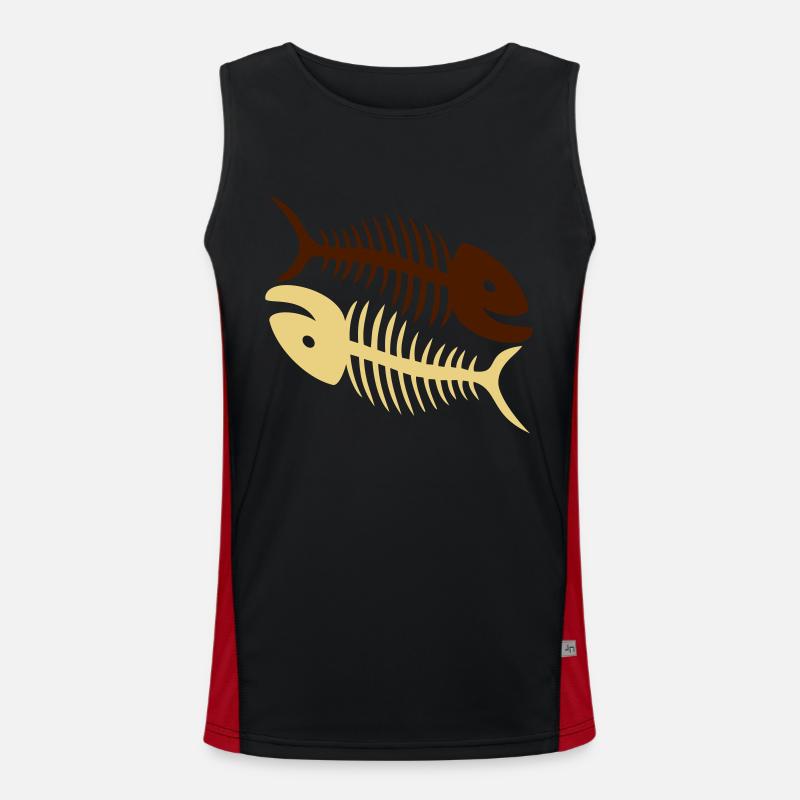 Smiling Fish Bones Men's Functional Contrast Tank Top 