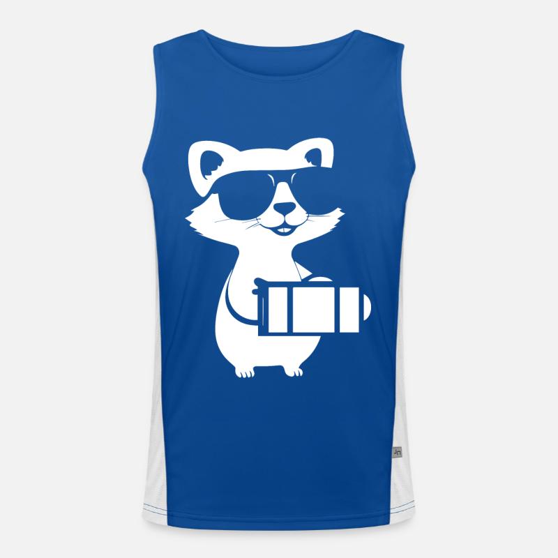 Ferret Wearing Sunglasses Cool Ferrets Men's Functional Contrast Tank Top 
