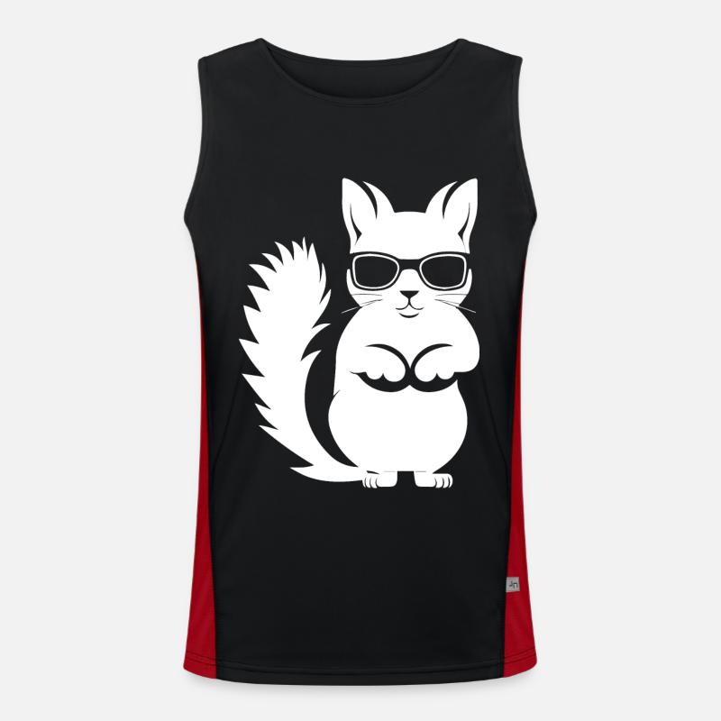 Funny Squirrel Wearing Sunglasses Squirrels Men's Functional Contrast Tank Top 