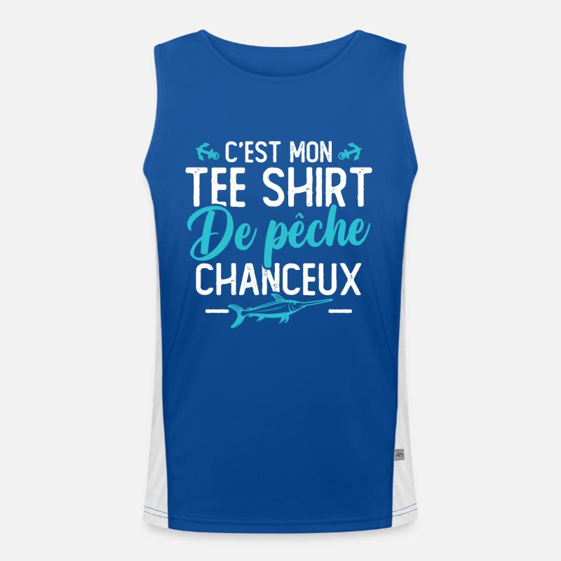 C'est mon tee shirt de pêche chanceux Débardeur respirant contrasté Homme 