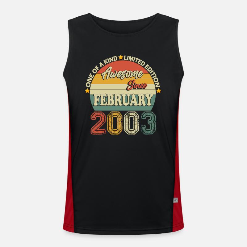 Février 2003 Année Anniversaire Retro Cadeau Débardeur respirant contrasté Homme 