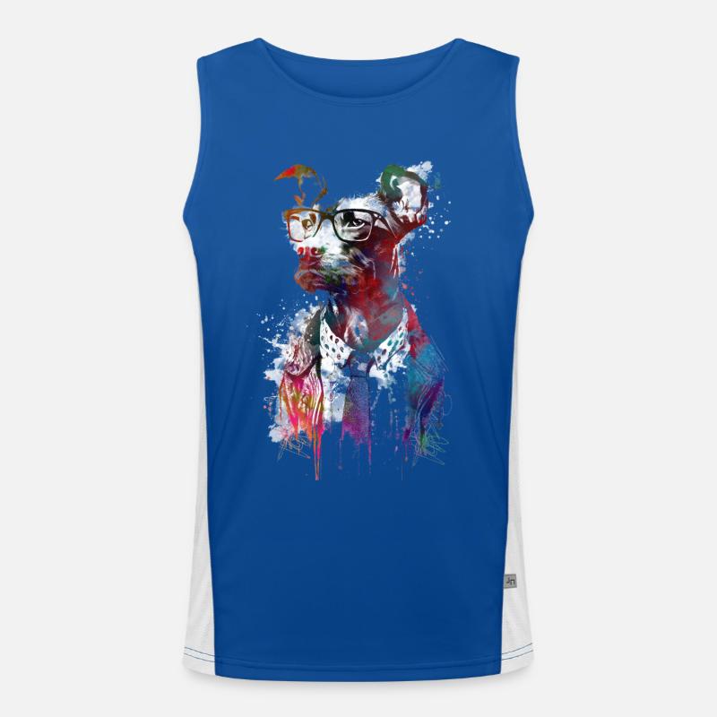 Chien hipster art graphique #dog Débardeur respirant contrasté Homme 