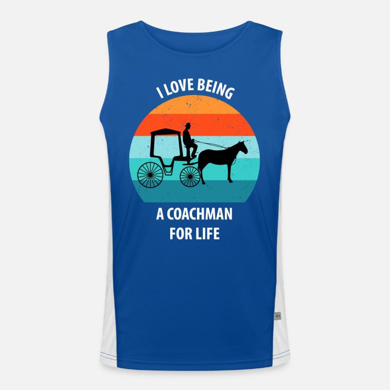 Kutscher Kutsche Pferdekutscher Kutschieren Funktionelles Kontrast-Tank Top für Männer 