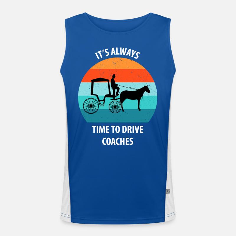 Kutscher Kutsche Pferdekutscher Kutschieren Funktionelles Kontrast-Tank Top für Männer 