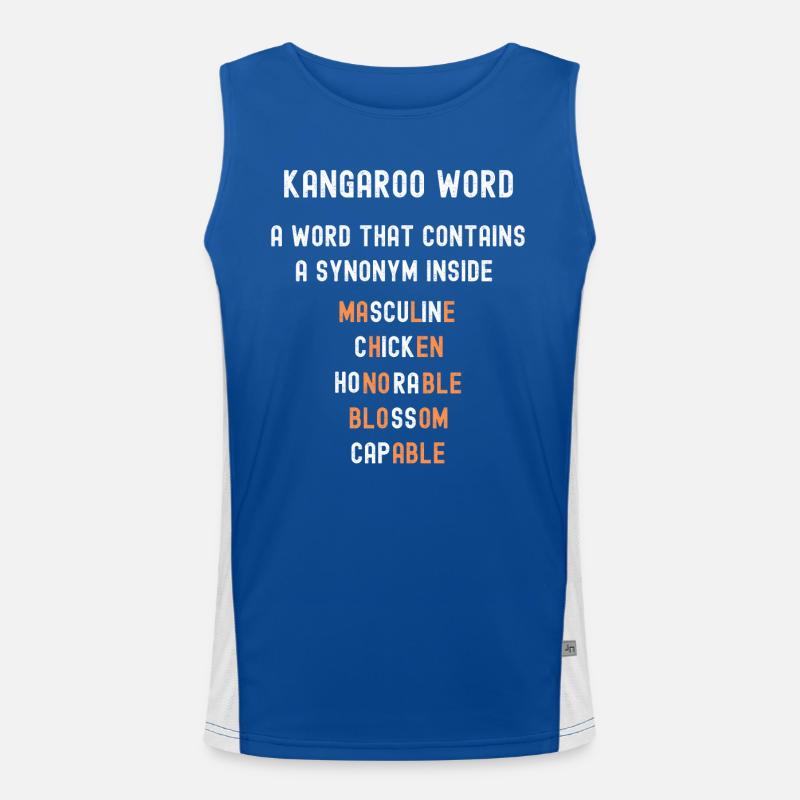 Känguru Wörter Synonym Grammatik Funktionelles Kontrast-Tank Top für Männer 
