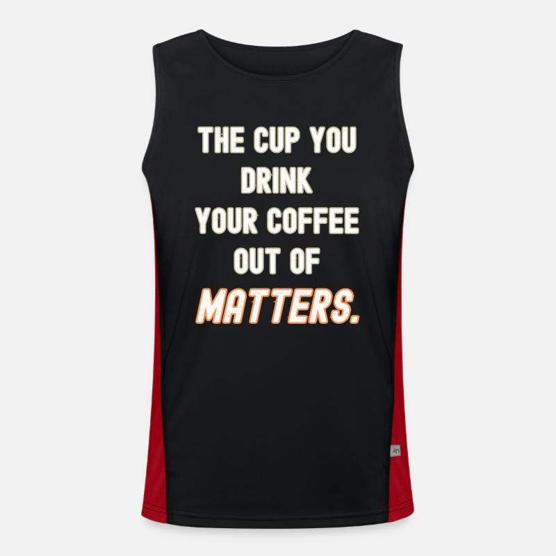 Your coffee cup matters - Men's Functional Contrast Tank Top  - black/red
