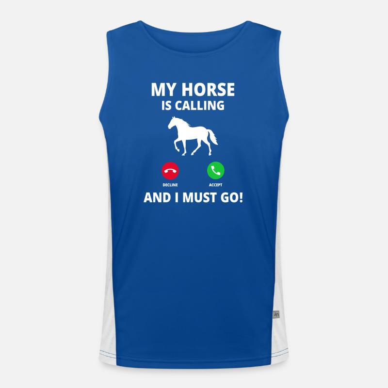 Appel de cheval Appel de cheval Propriétaire de cheval Propriétaire de cheval Débardeur respirant contrasté Homme 