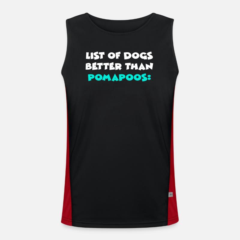 Pomapoo Pom-A-Poo - Funktionelles Kontrast-Tank Top für Männer  - Schwarz/Rot