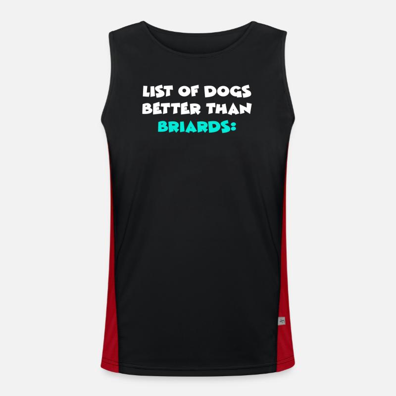 Briard - Men's Functional Contrast Tank Top  - black/red