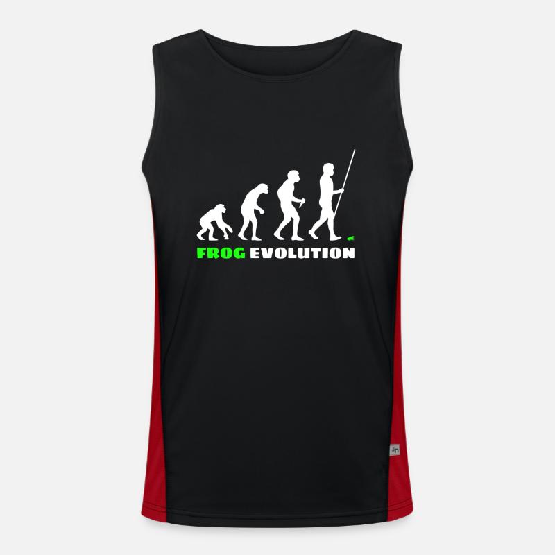 Frog Evolution - Men's Functional Contrast Tank Top  - black/red