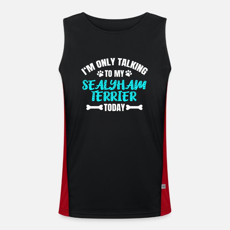 Sealyham Terrier - Men's Functional Contrast Tank Top  - black/red
