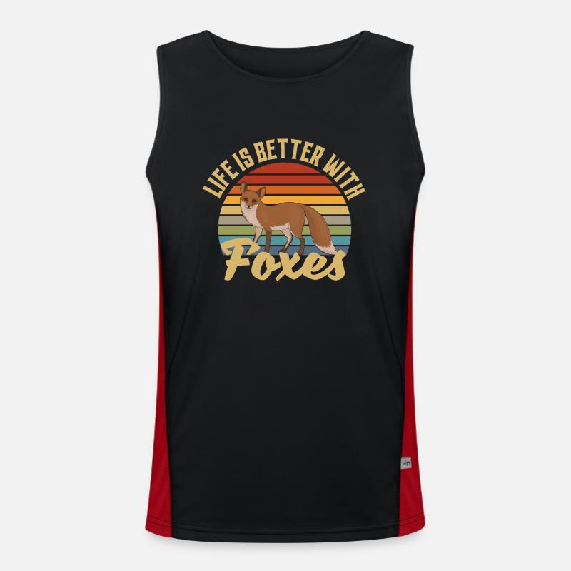 Life Is Better With Foxes Funktionelles Kontrast-Tank Top für Männer 