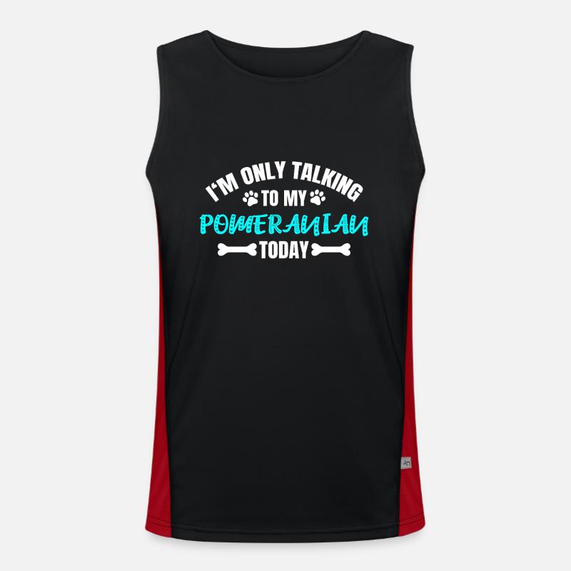 Pomeranian Zwergspitz Funktionelles Kontrast-Tank Top für Männer 