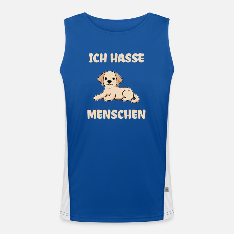 Labrador Ich Hasse Menschen Funktionelles Kontrast-Tank Top für Männer 