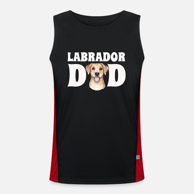 Labrador Dad - Men's Functional Contrast Tank Top  - black/red