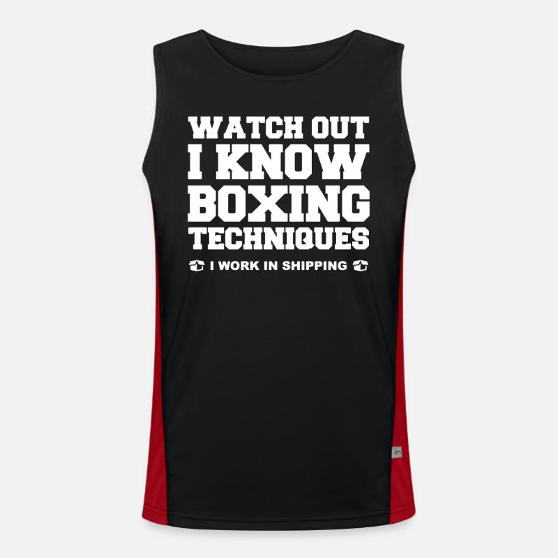 I Know Boxing Techniques - Men's Functional Contrast Tank Top  - black/red